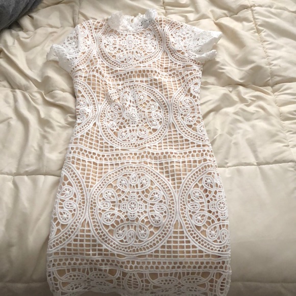 crochet lace bodycon dress